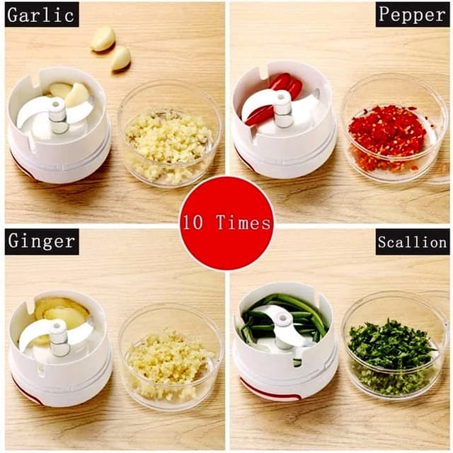 Manual Food Processor Vegetable Chopper, Portable Hand Pull String Garlic Mincer Onion Cutter for Veggies, Ginger, Fruits, Nuts, Herbs, etc., 500ml